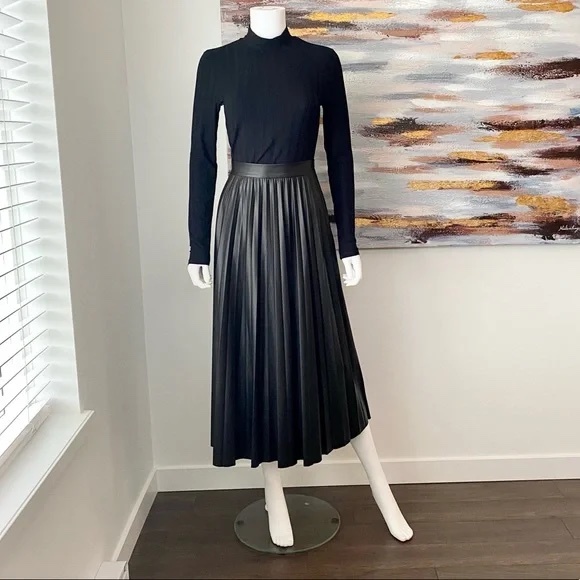 Pleated Leather Skirts